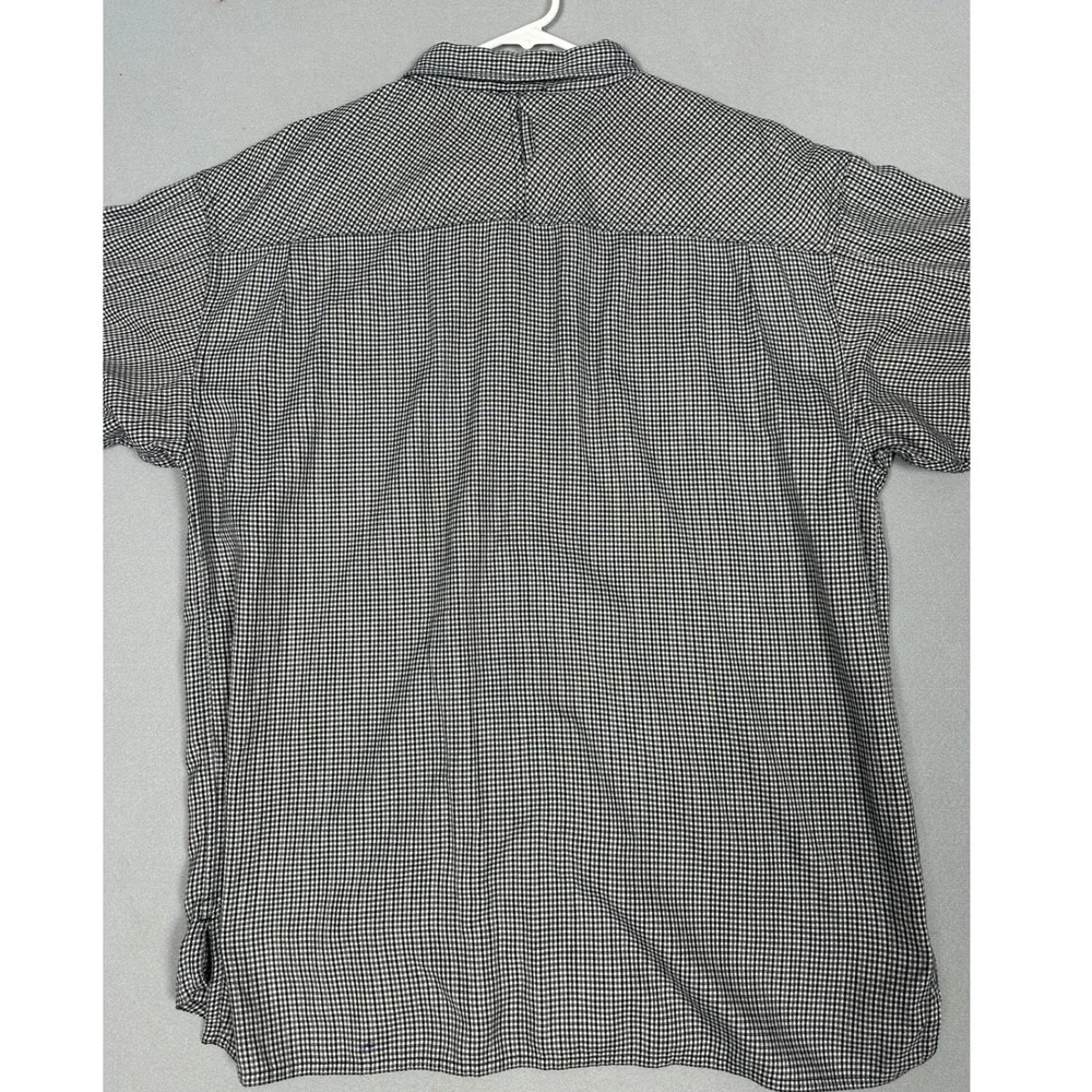 The North Face Shirt Mens XL Black White Gingham Check Hiking Button Up Outdoor